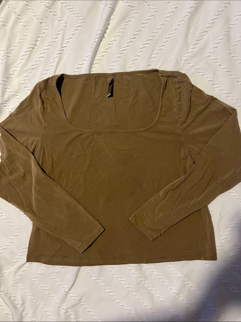 SKIMS Scoop Neck Long Sleeve Top - Brown